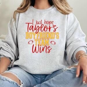 I Just Hope Boyfriends Team Wins Funny Football Meme Sweatshirt